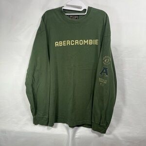Vintage Abercrombie & Fitch Green Long Sleeve Graphic Tee Sz Large